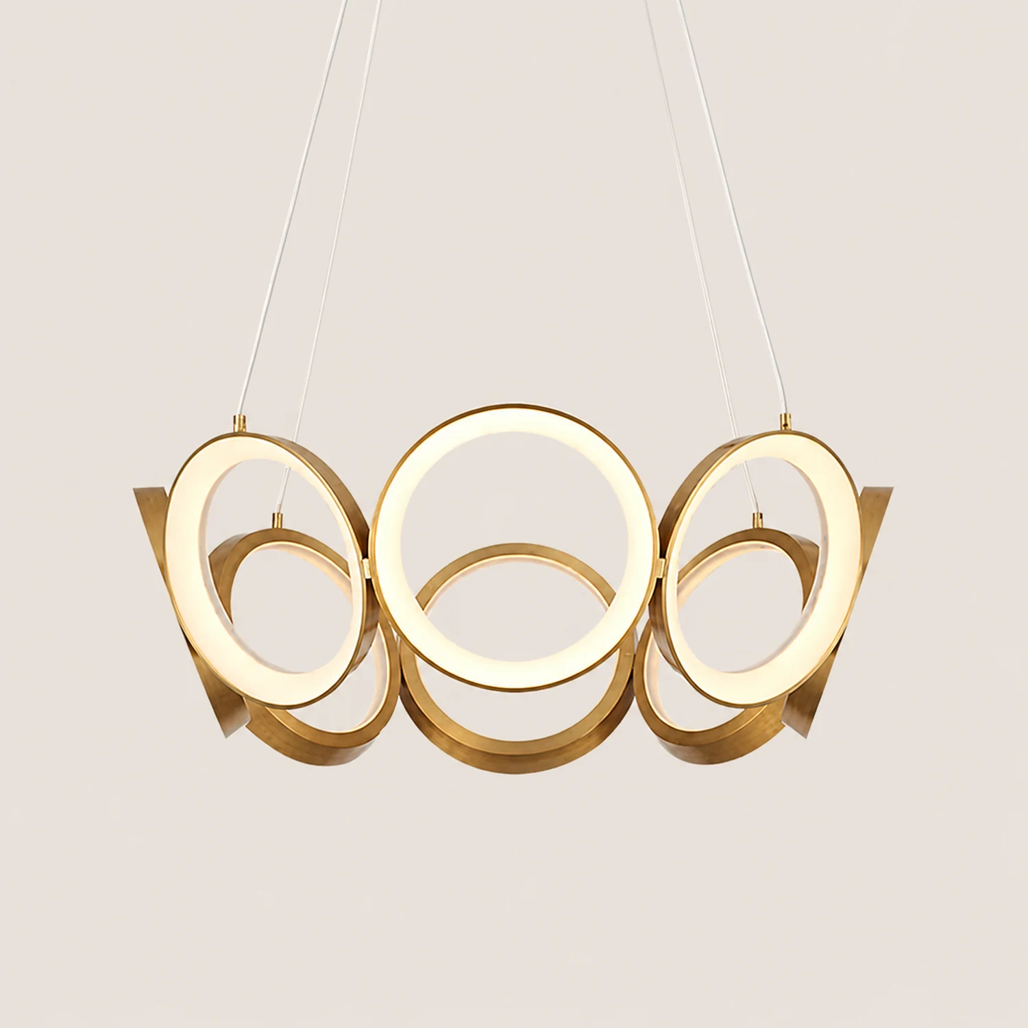 Arisha Luxury Ring Metal Pendant Light, Gold - Lumpaz