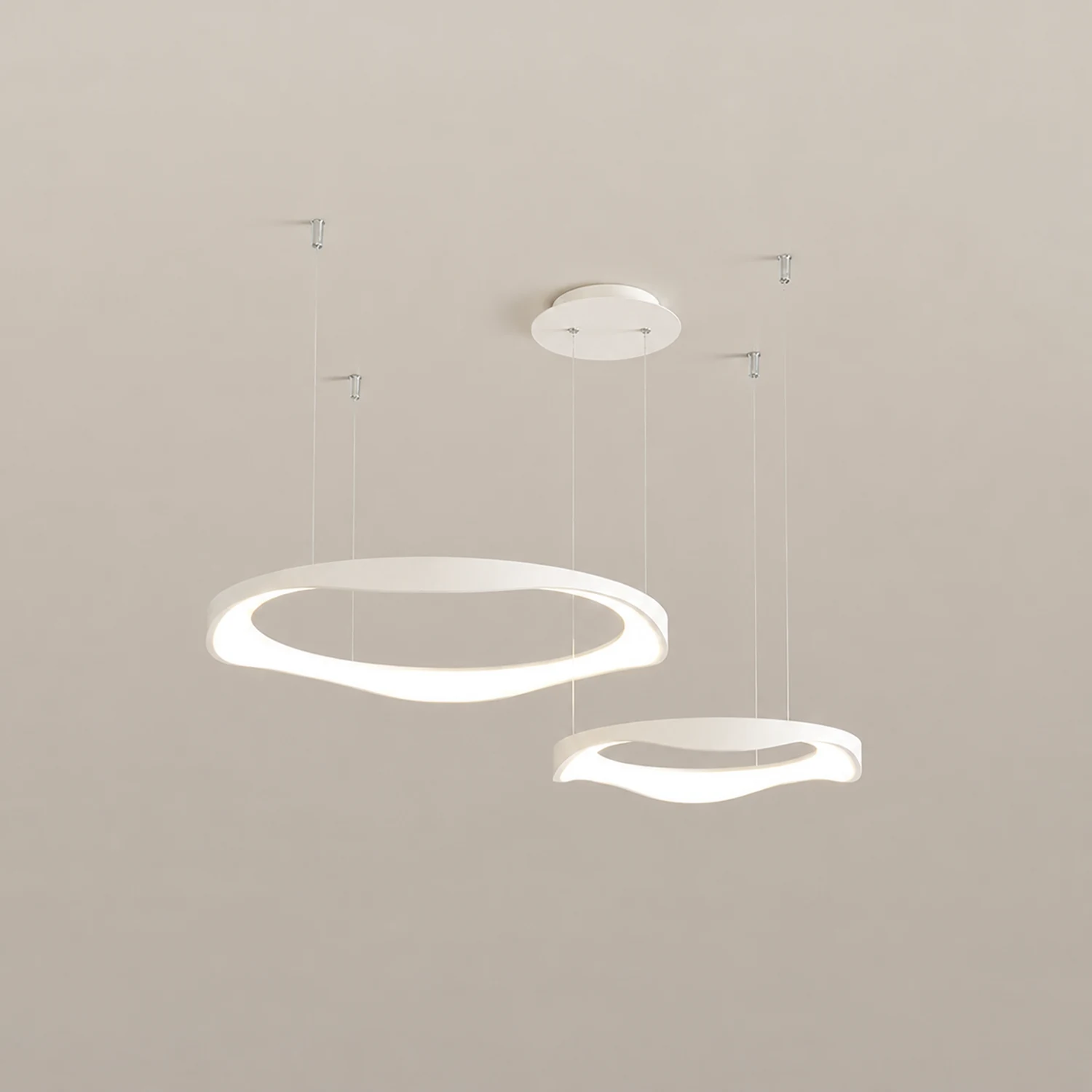 Arisha Pendant Light Rond Modern, Light Color Switchable, Black/White, Dining Room - Lumpaz