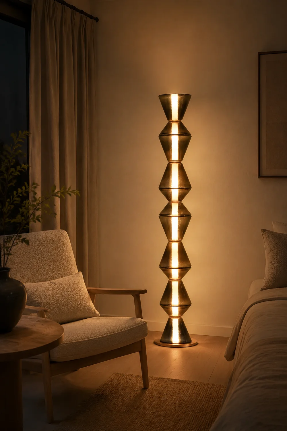 Evette Nordic Modern Black LED Pendant & Floor&Table Lamp, Glass - Lumpaz