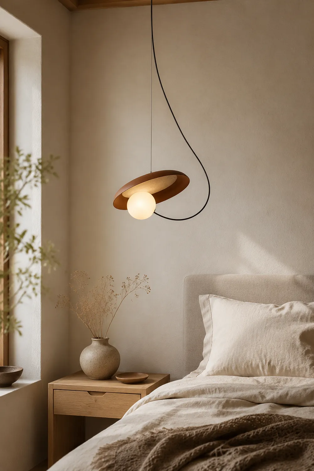 Avi Pendant Lights Stylish Art Deco, Black/White/Copper, Living Room - Lumpaz