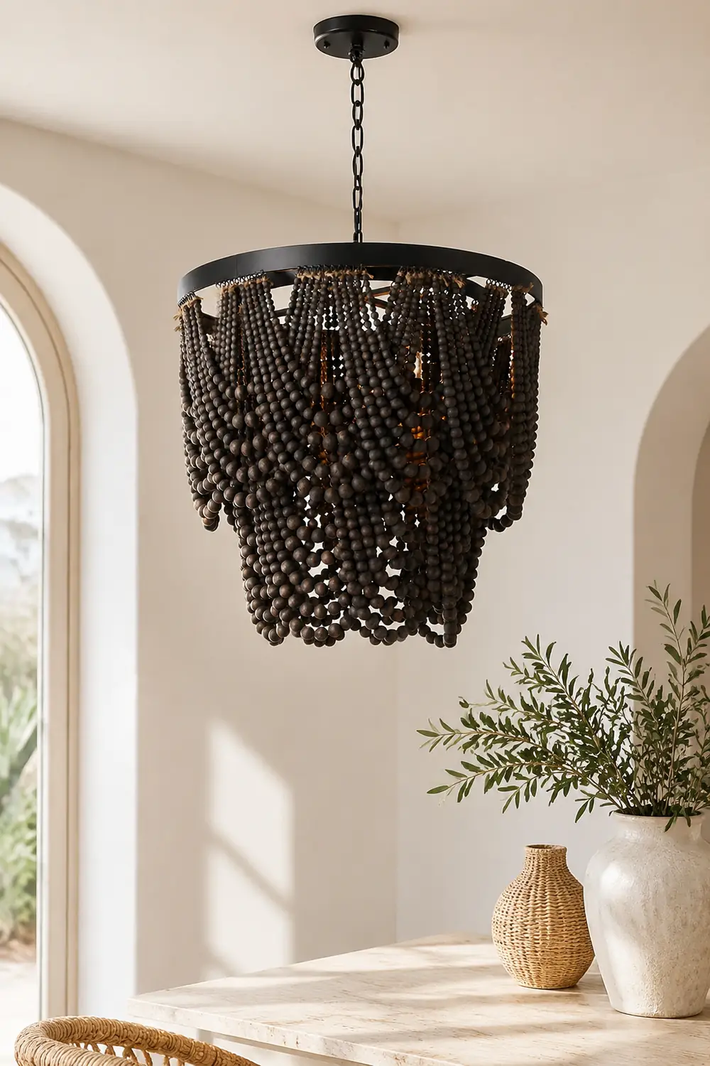 Alessio LED Pendant Lights Black/Rust/White Wood/Metal Living Room/Badroom - Lumpaz