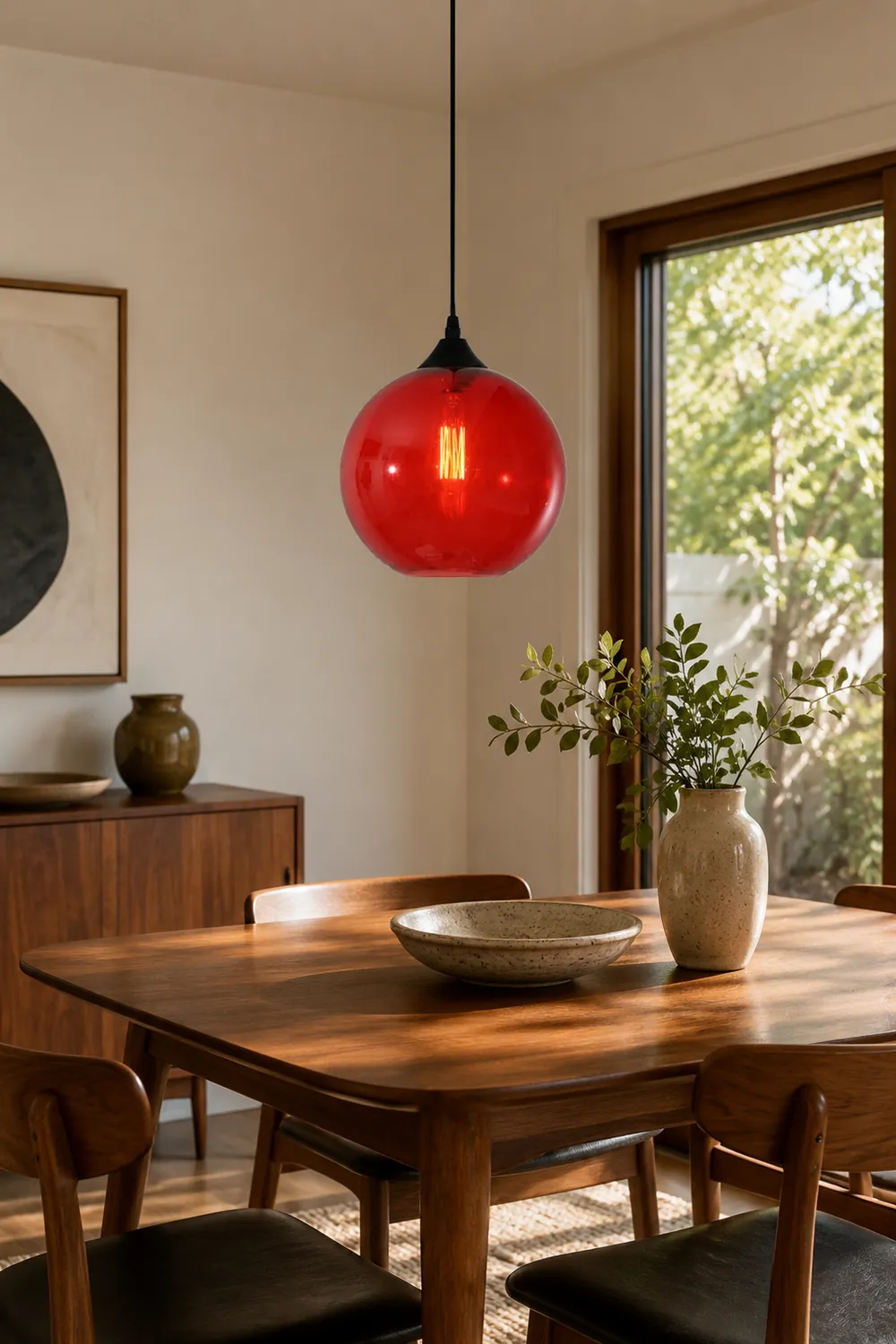 Hailie Modern Glass Globe Colorful Pendant Light - Lumpaz