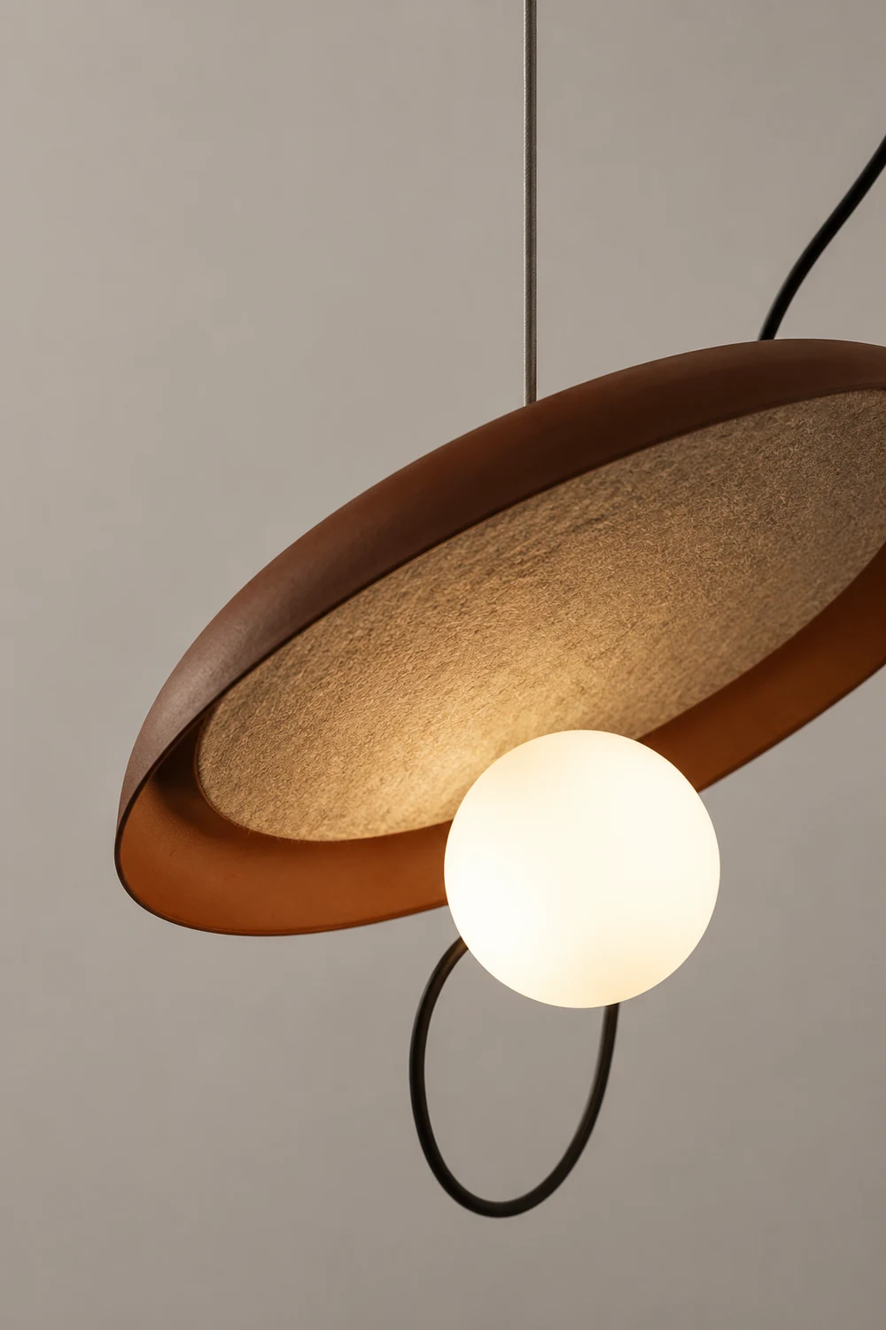 Avi Pendant Lights Stylish Art Deco, Black/White/Copper, Living Room - Lumpaz