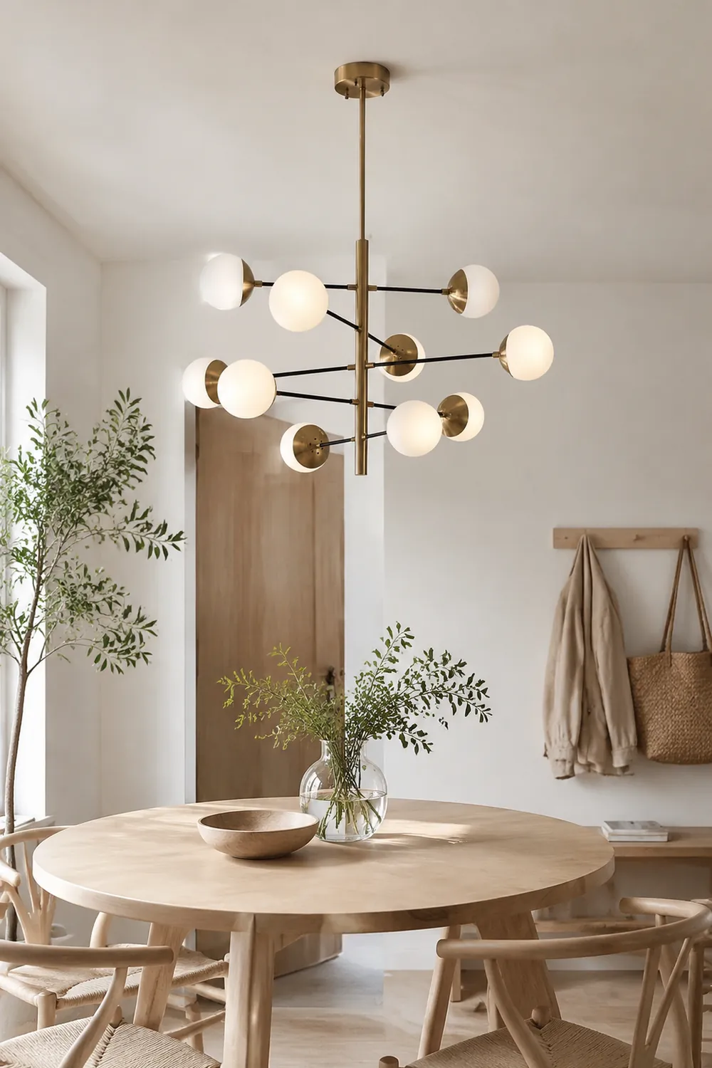 Valentina Nordic Multi Globe Metal/Glass Pendant Light, Gold - Lumpaz