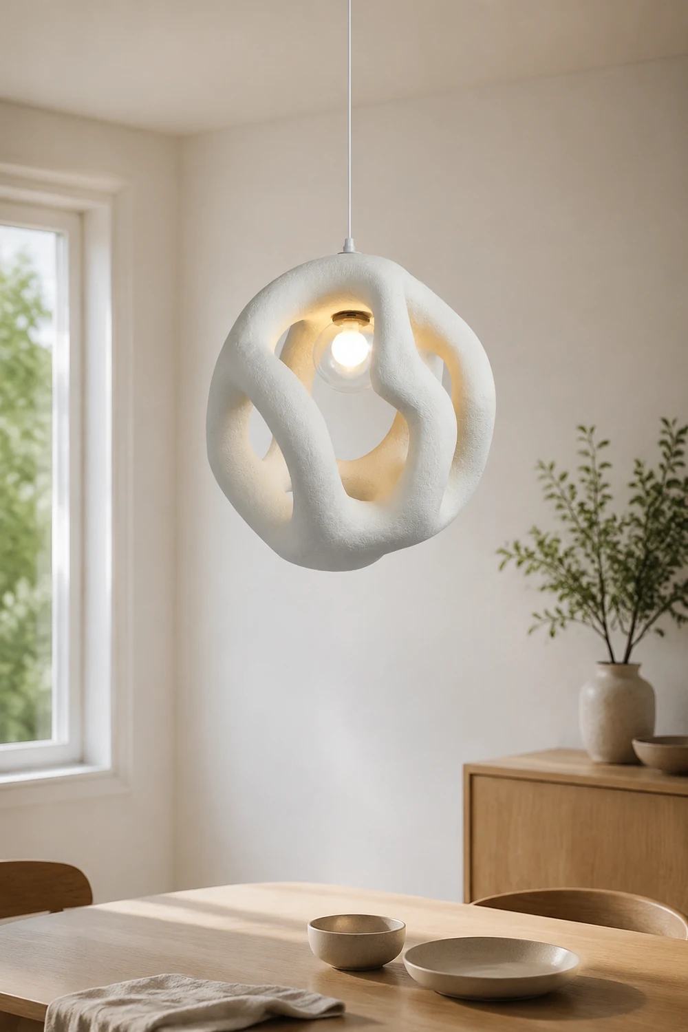 Byers Modern Metal/Resin White/Black Pendant Light - Lumpaz