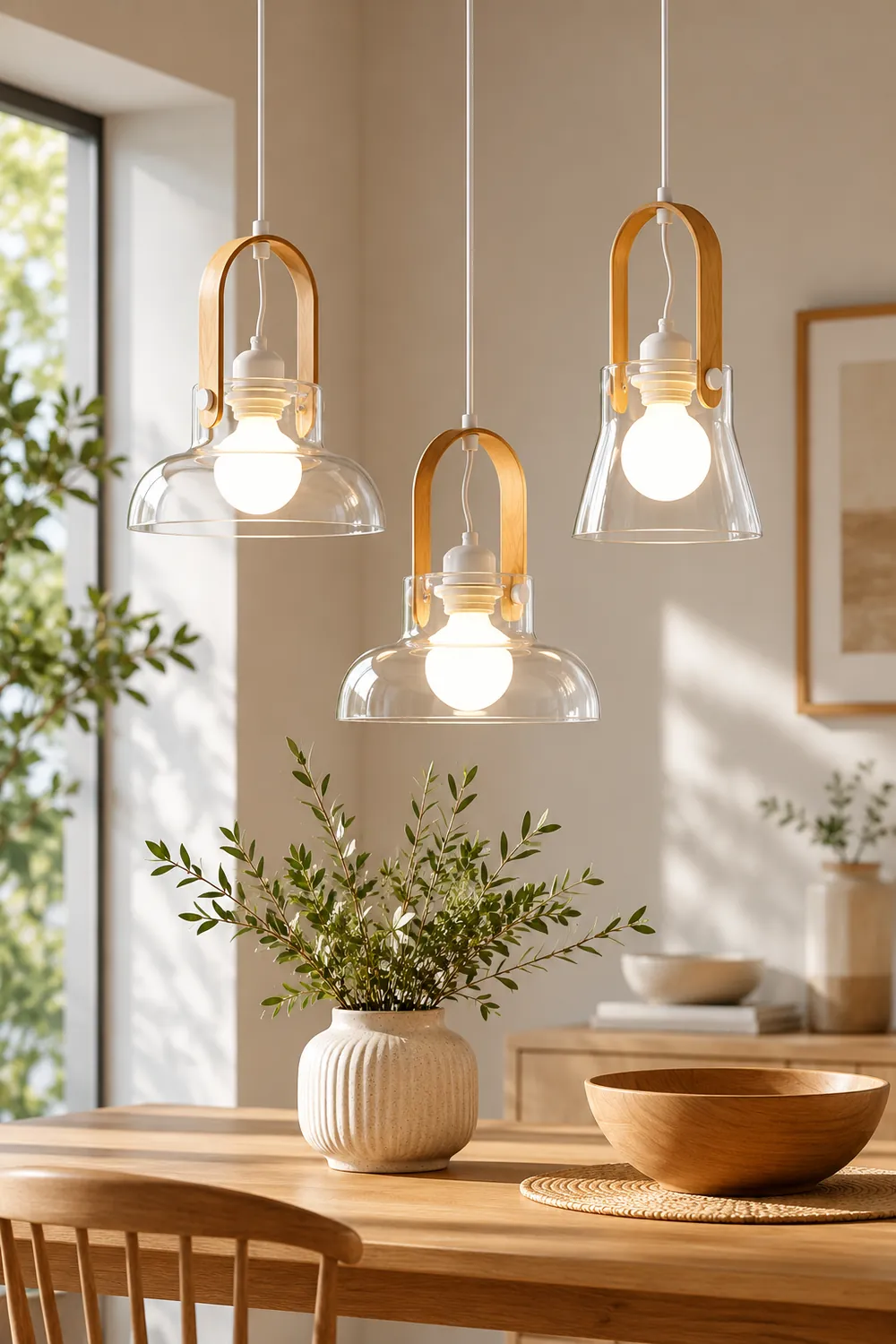 Hailie Minimalist Bowl Shaped Glass Pendant Light, Clear - Lumpaz