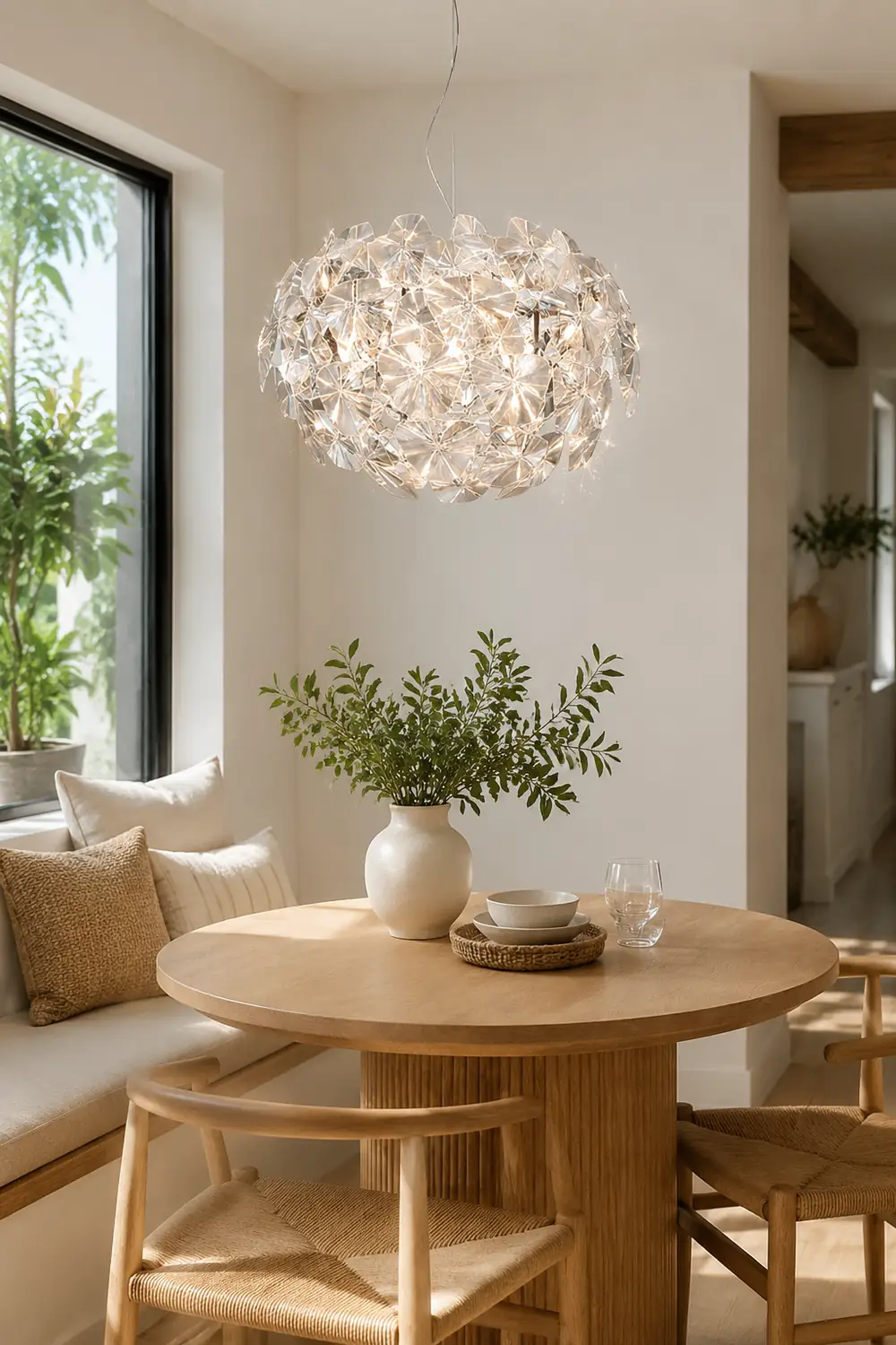 Bella Unique Diamond Flower Metal Pendant Light, Living Room - Lumpaz