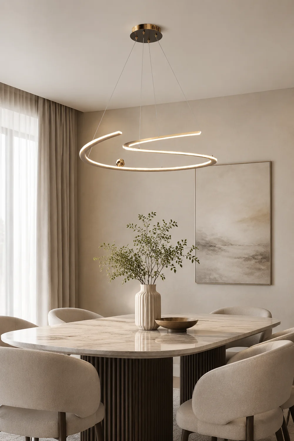 Minimalist Linear Metal Pendant Light,Gold - Lumpaz