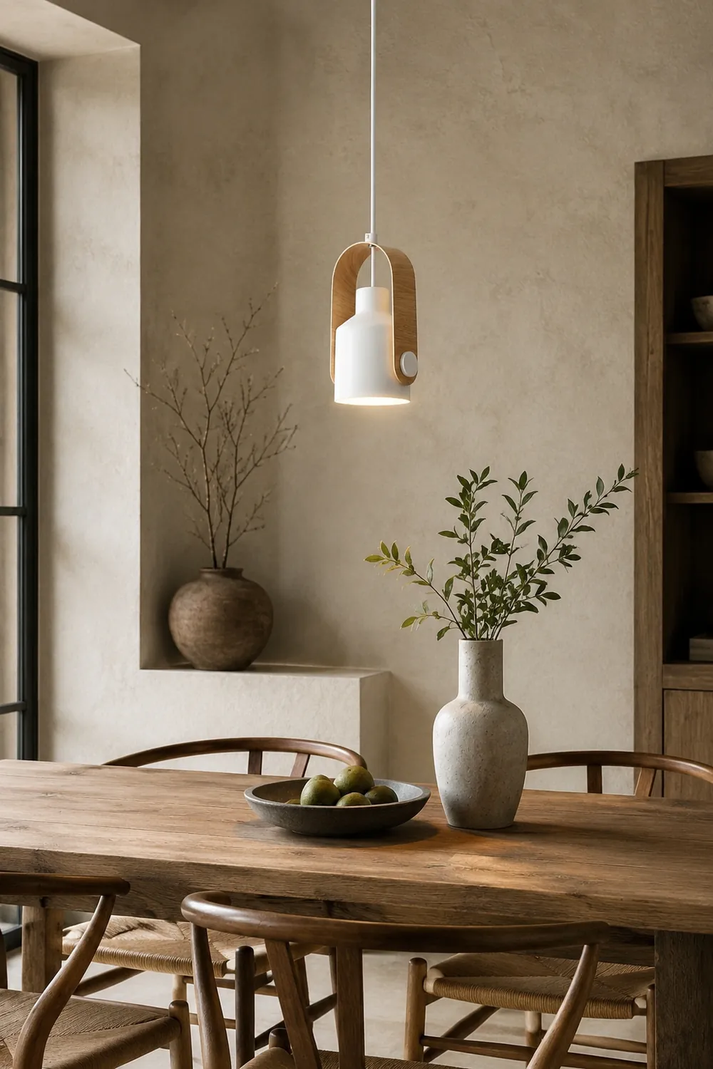Morandi Modern Metal LED Pendant Light  White Orange Black Bedroom - Lumpaz
