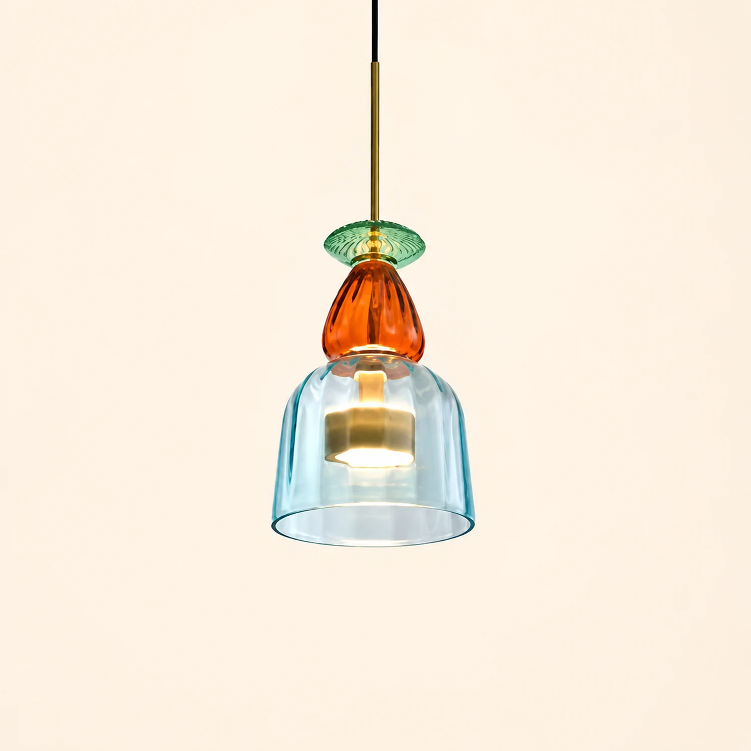 Hailie Modern Cup Glass Pendant Light, Colorful Bedroom, Living Room - Lumpaz