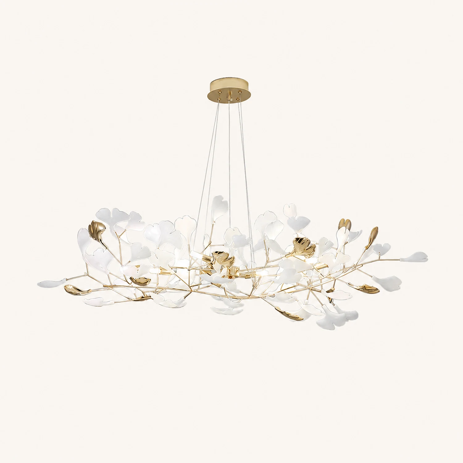 Ophelia Modern Petal Shaped Metal Ceramic Chandelier Dining Room - Lumpaz