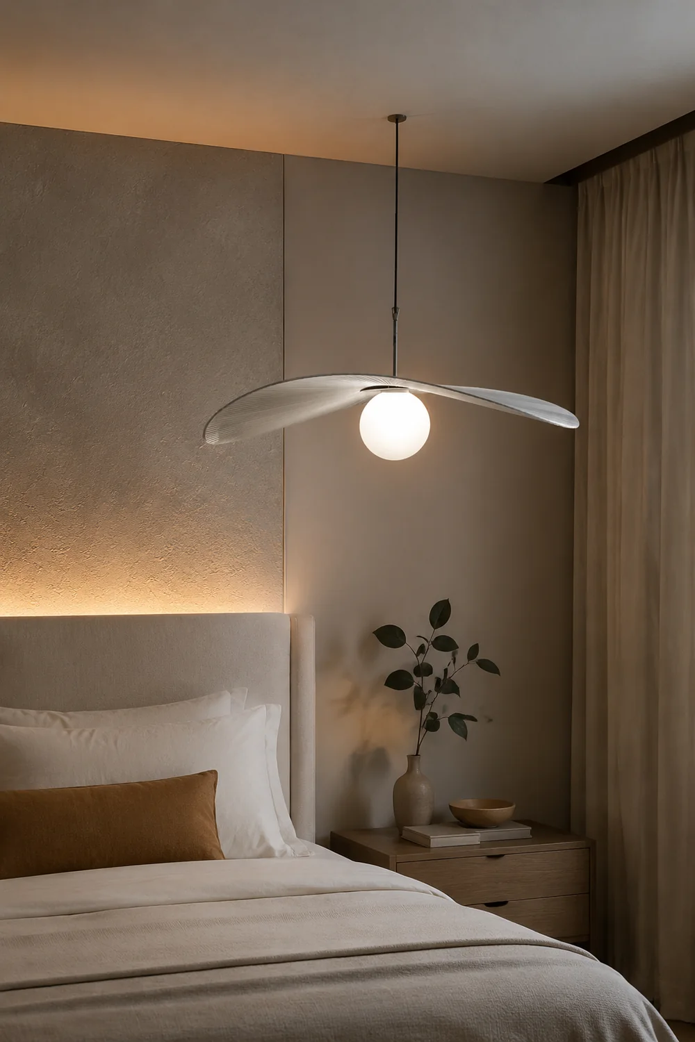 Modern LED Metal/Fabric Pendant Light Blue/White Living Room - Lumpaz