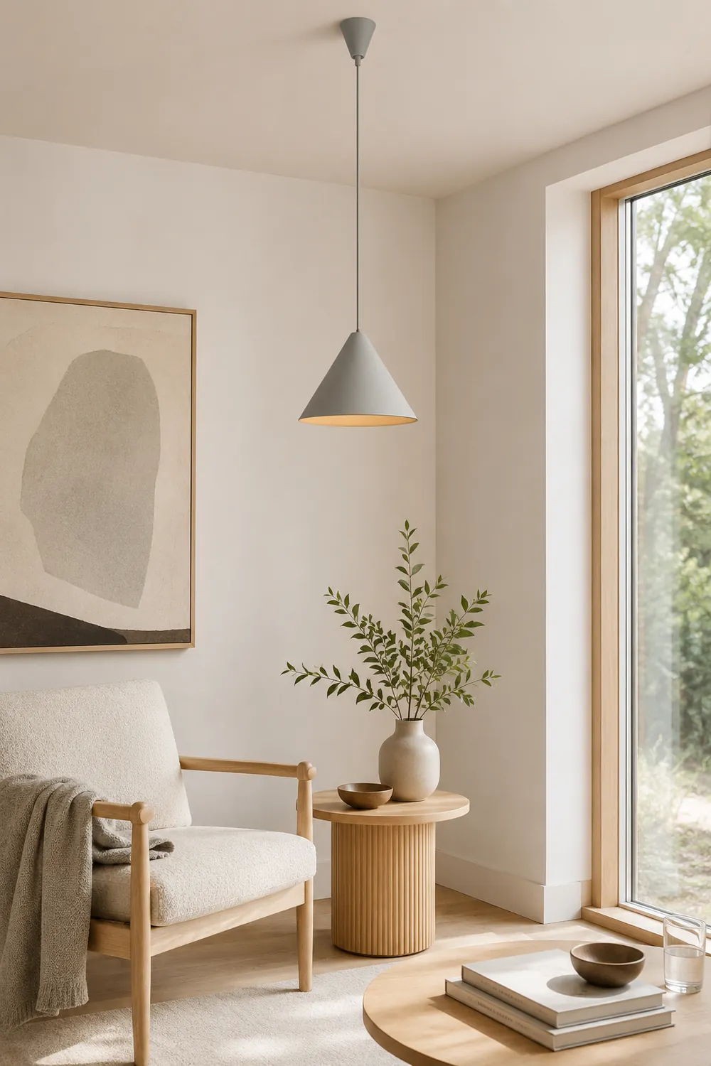 Carins Minimalist Cone Metal Pendant Light, Gray - Lumpaz