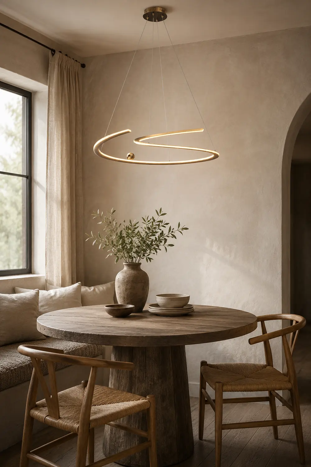 Minimalist Linear Metal Pendant Light,Gold - Lumpaz