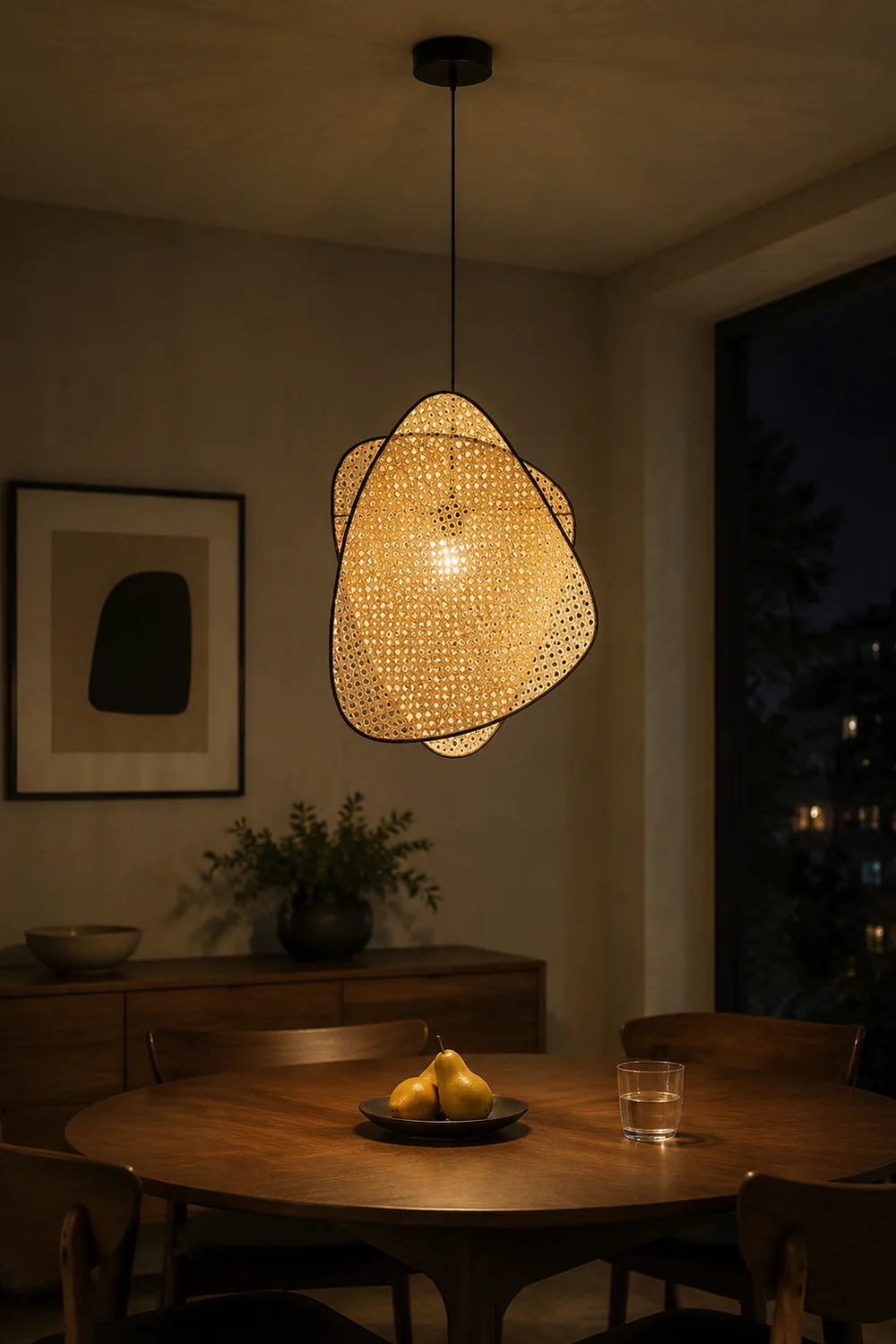 Ritta Wabi Sabi Rattan Pendant Light, Willow weave - Lumpaz