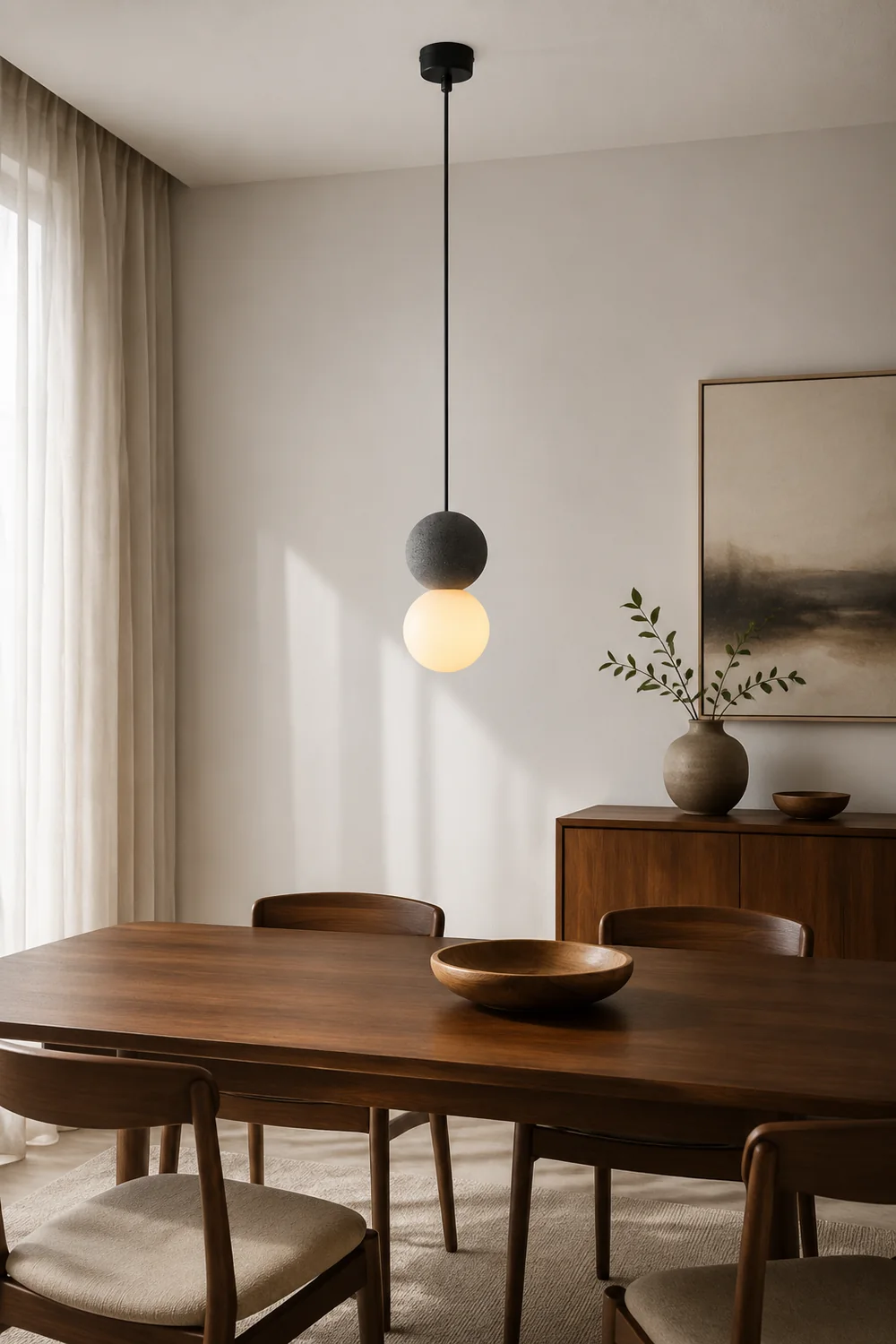 Byers Modern LED Pendant Light Black Metal Bedroom Living Room - Lumpaz