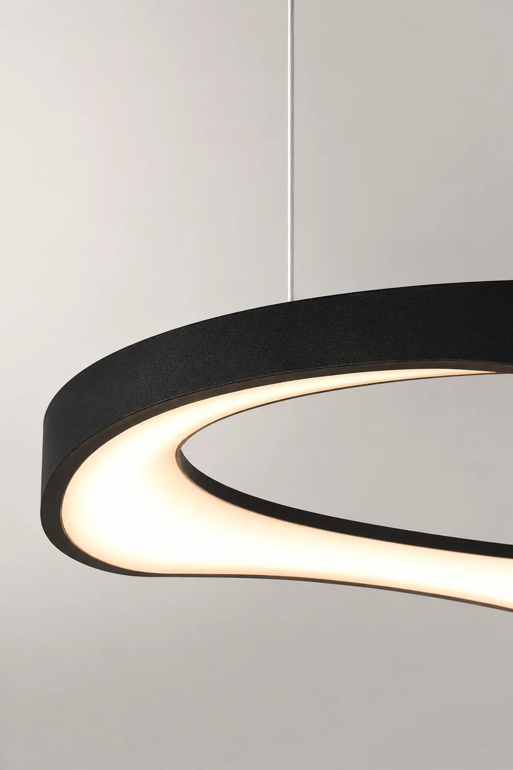 Arisha Pendant Light Rond Modern, Light Color Switchable, Black/White, Dining Room - Lumpaz