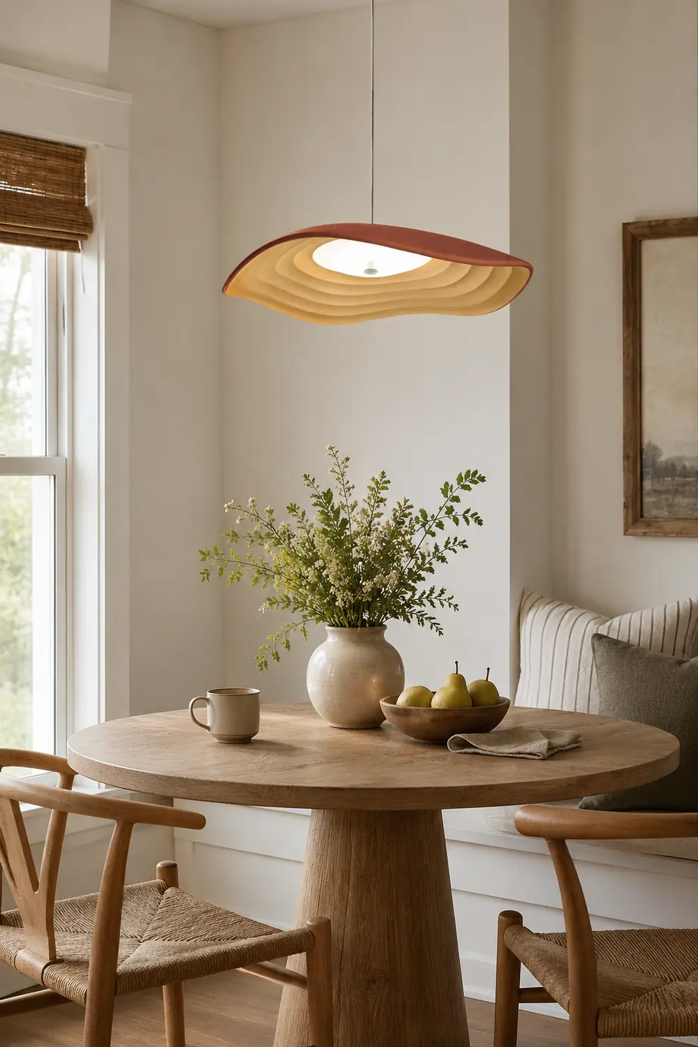 Carins Wabi-Sabi Resin LED Pendant Light, White/Orange/Black - Lumpaz