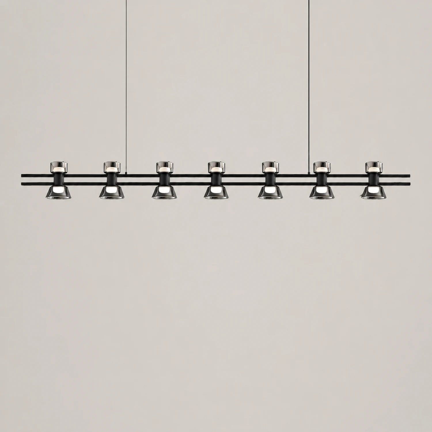 Evette Modern Linear Linear Metal Pendant Lamp, Black/Golden - Lumpaz