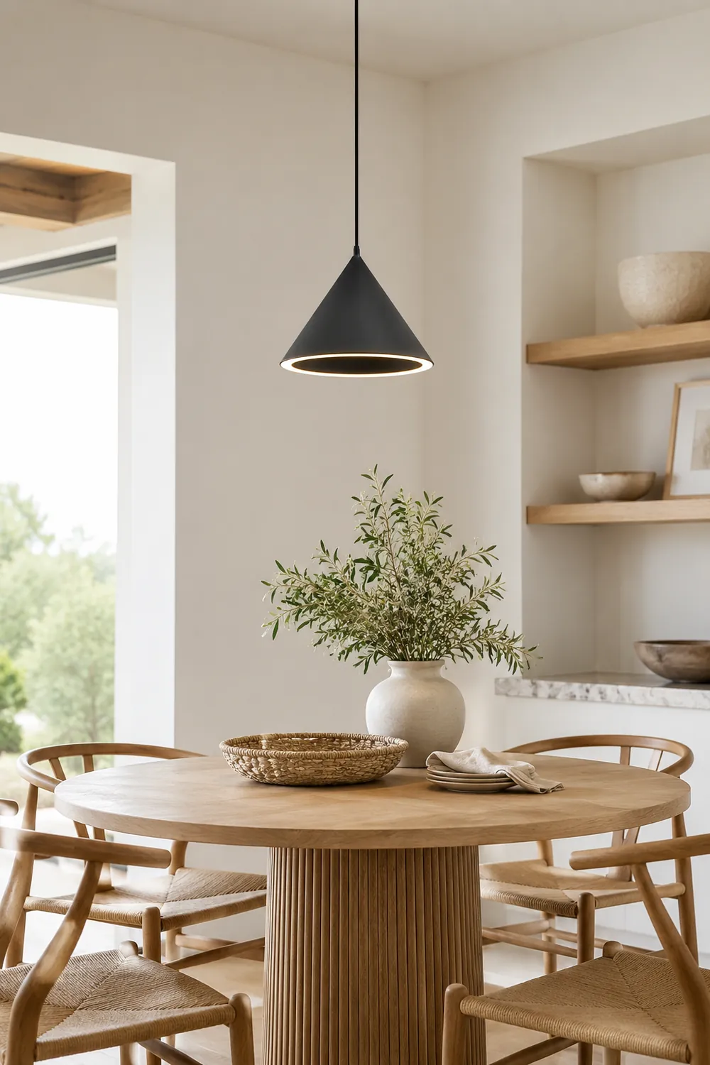 Morandi Funnel-Shape LED Pendant Light for Living Room - Lumpaz
