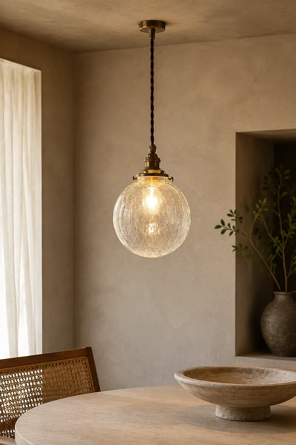 Hailie Retro Luxury Clear Glass Pendant Light - Lumpaz