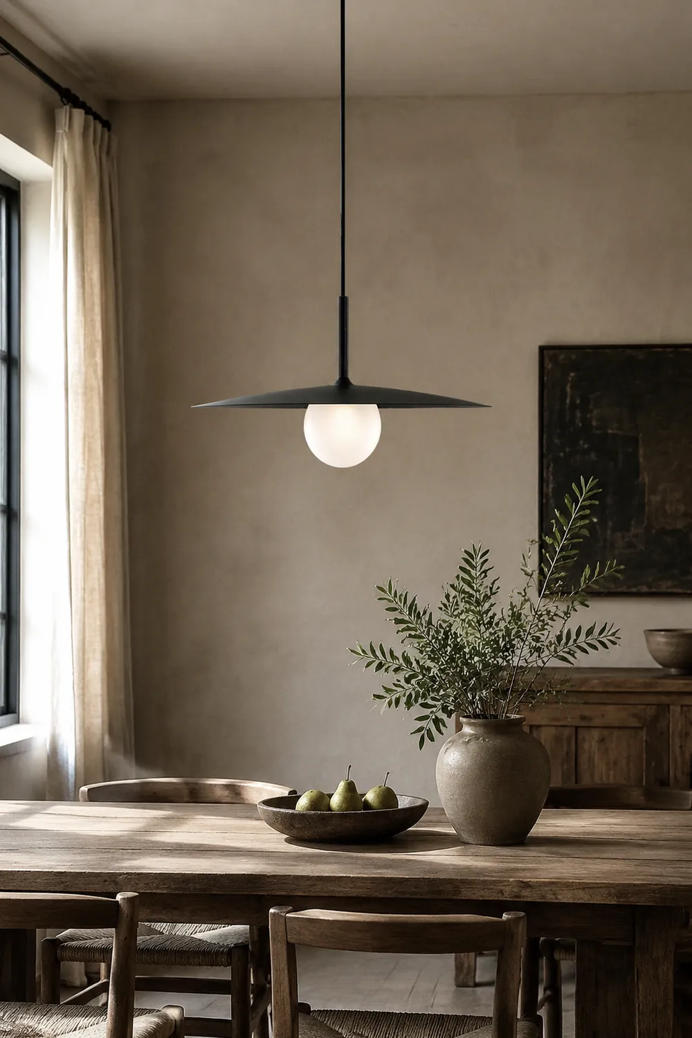 Carins Modern Dish-shaped Metal Pendant Light, Black/White/Gray - Lumpaz