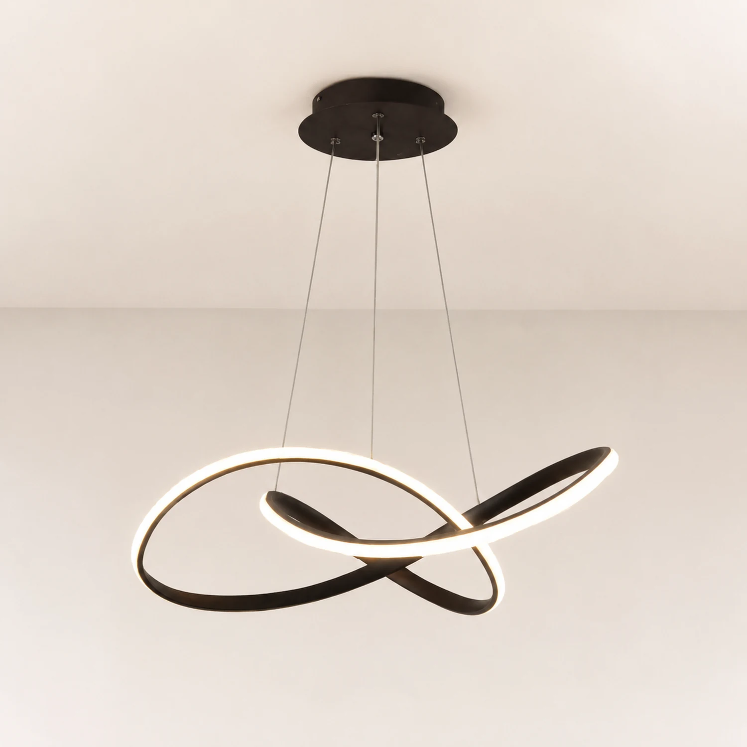 Modern Led Pendant Light, Black/White, Living Room/Bedroom - Lumpaz