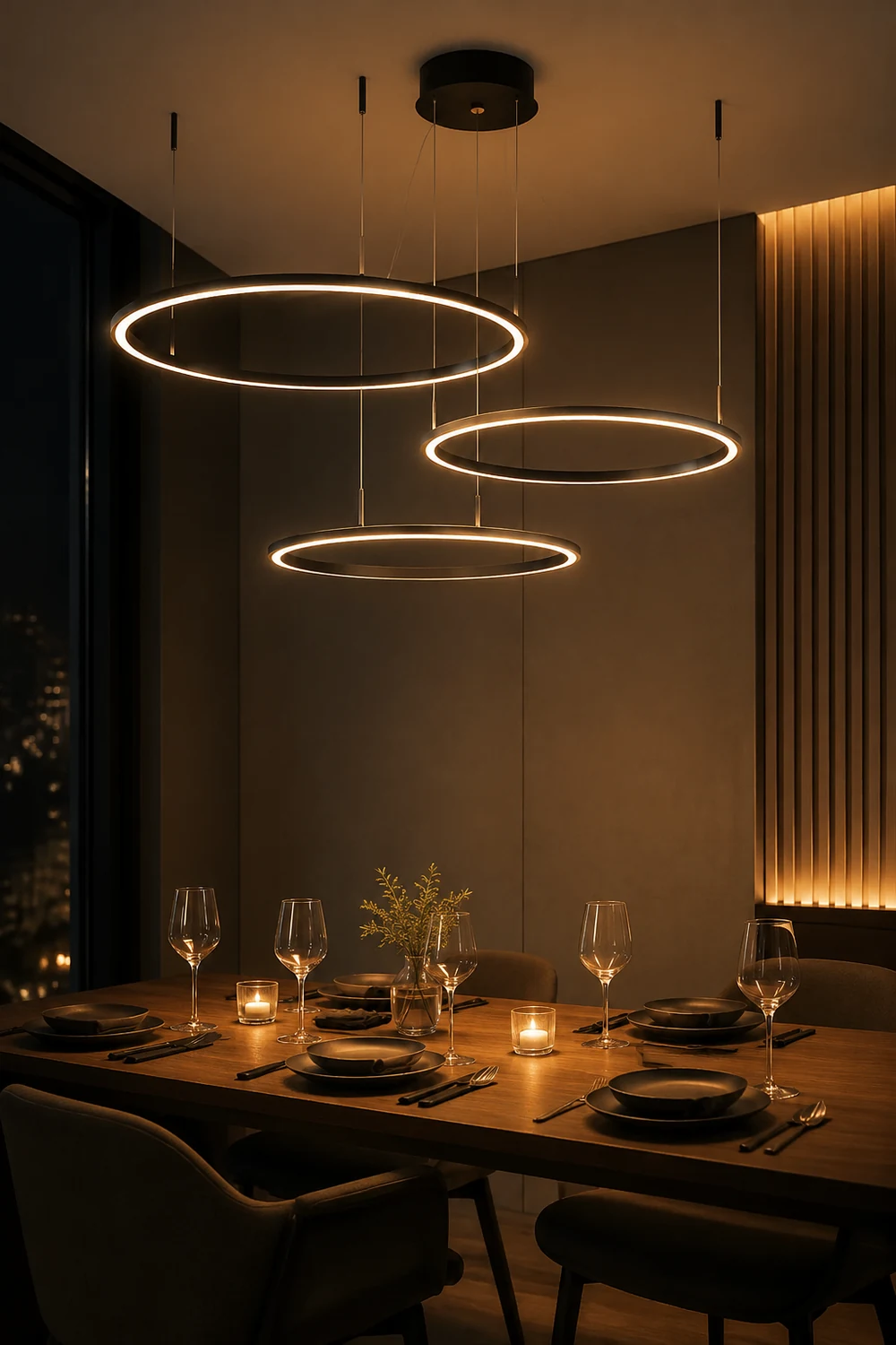 Arisha Minimalist Ring Metal Pendant Light, Black - Lumpaz