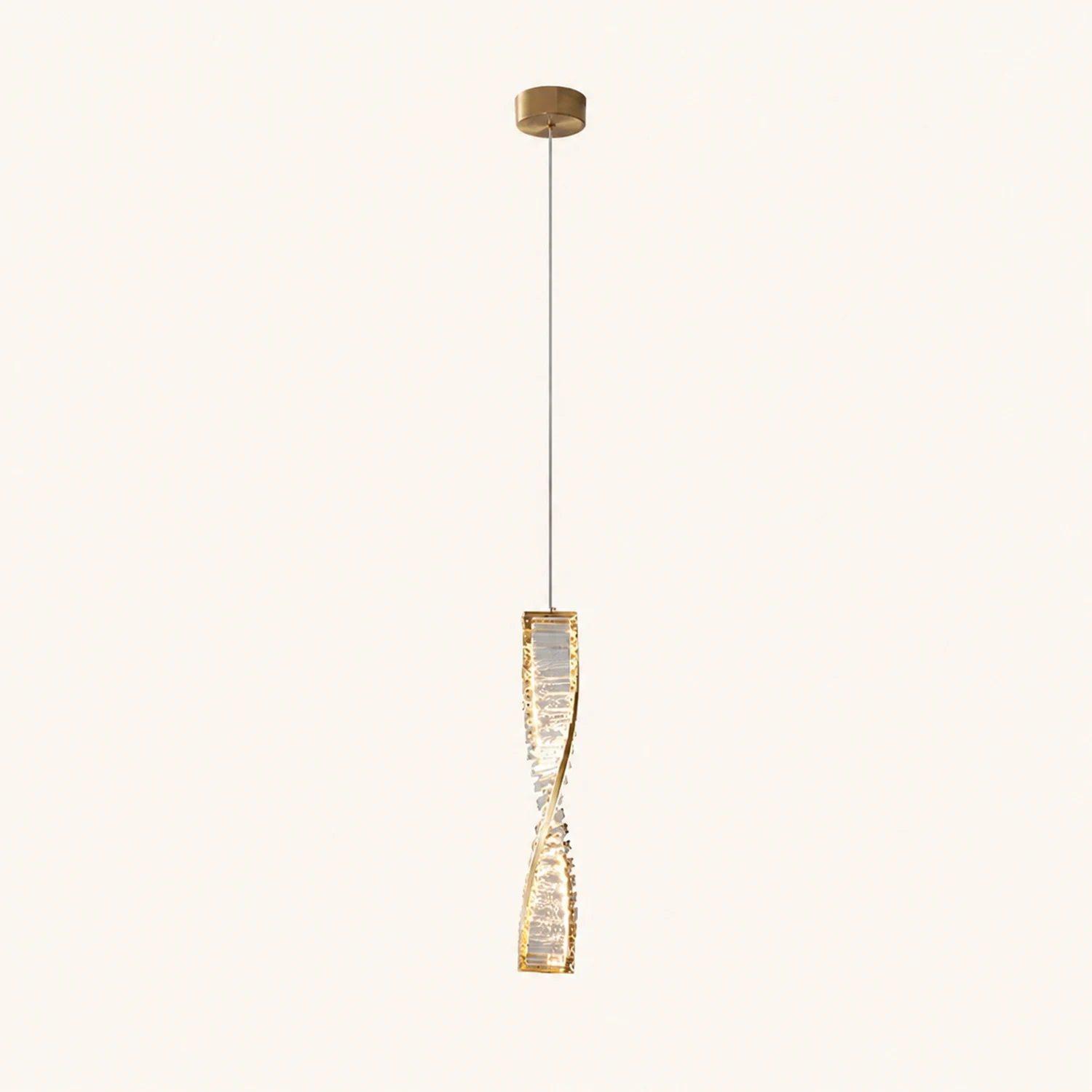 Marilyn Modern Spiral Strip Metal Pendant Light, Black/Gold - Lumpaz