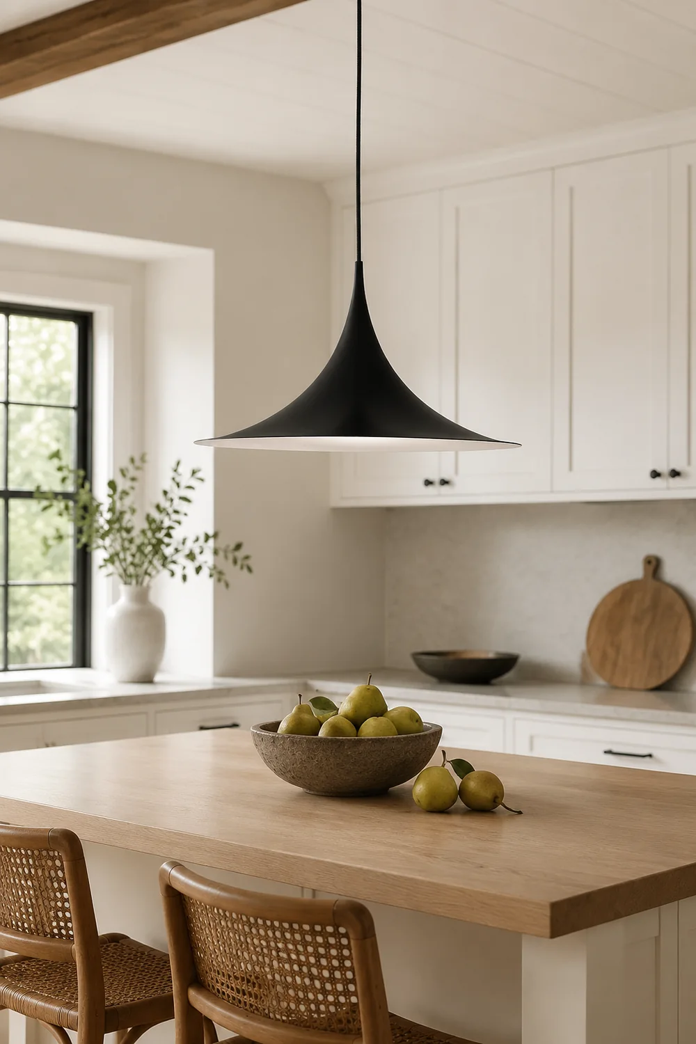 Cairns Mordern Pendant Light, Metal Black/White Dinning Room - Lumpaz