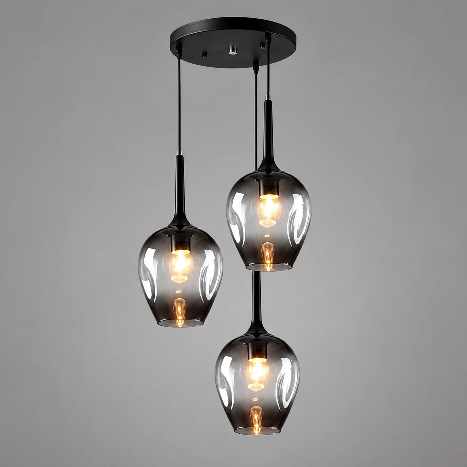 Valentina Nordic Minimalist Cluster Glass Pendant Light, Blue/Clear - Lumpaz