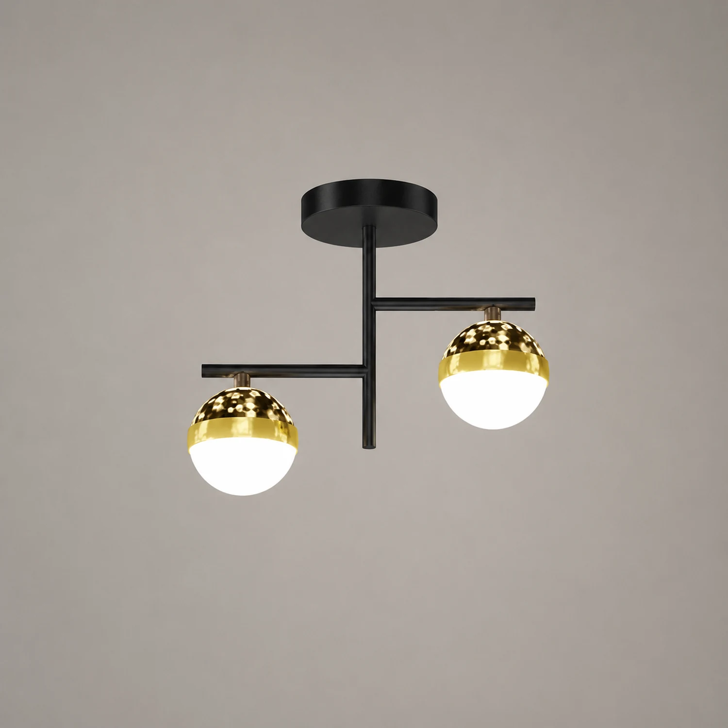 Madina Modern Ceiling Light Starry LED Flush Mount Black/Gold Corridor - Lumpaz