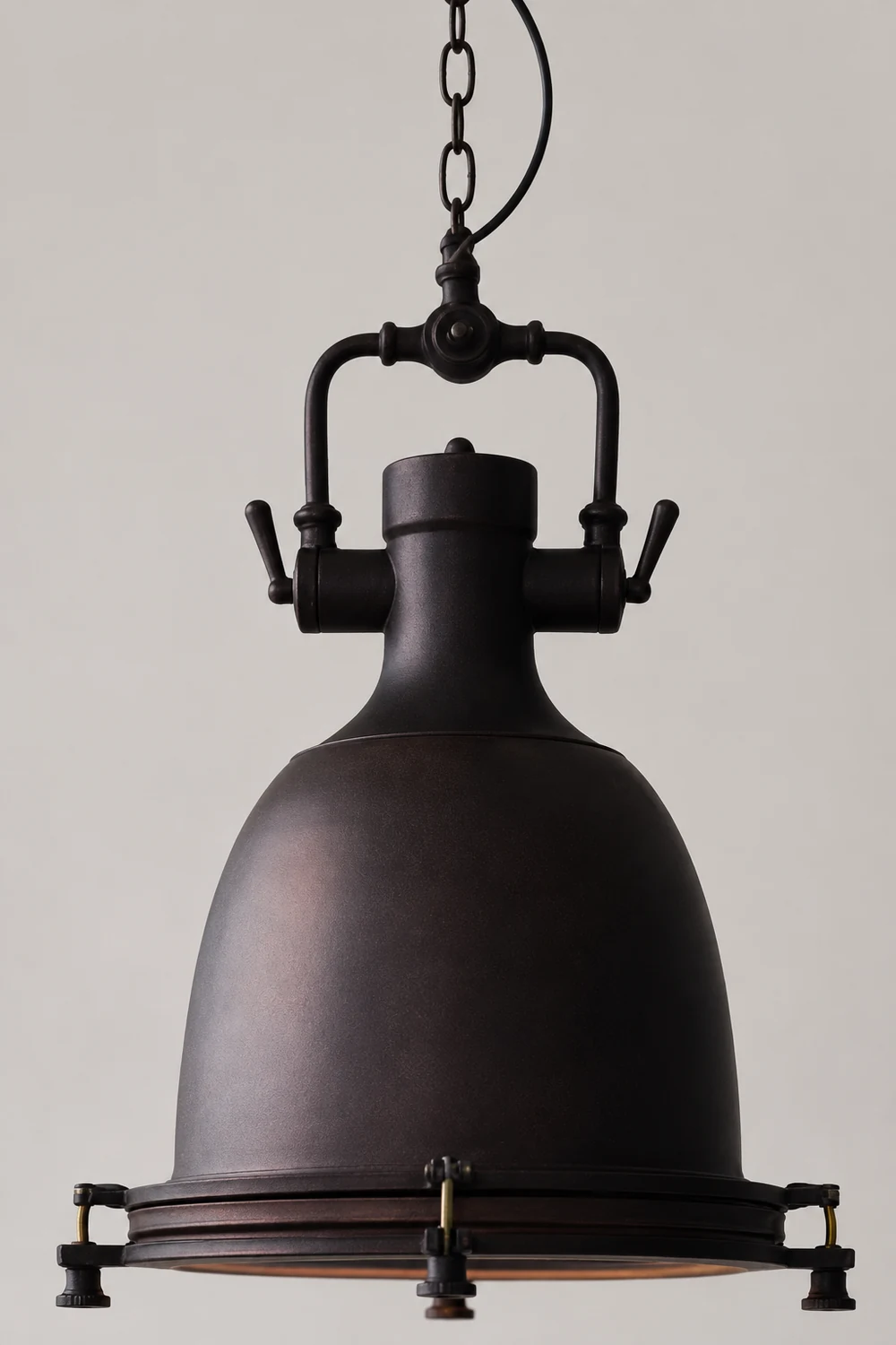 Alessio Rustic Retro Pot Black Metal Pendant Light, 2 Style - Lumpaz