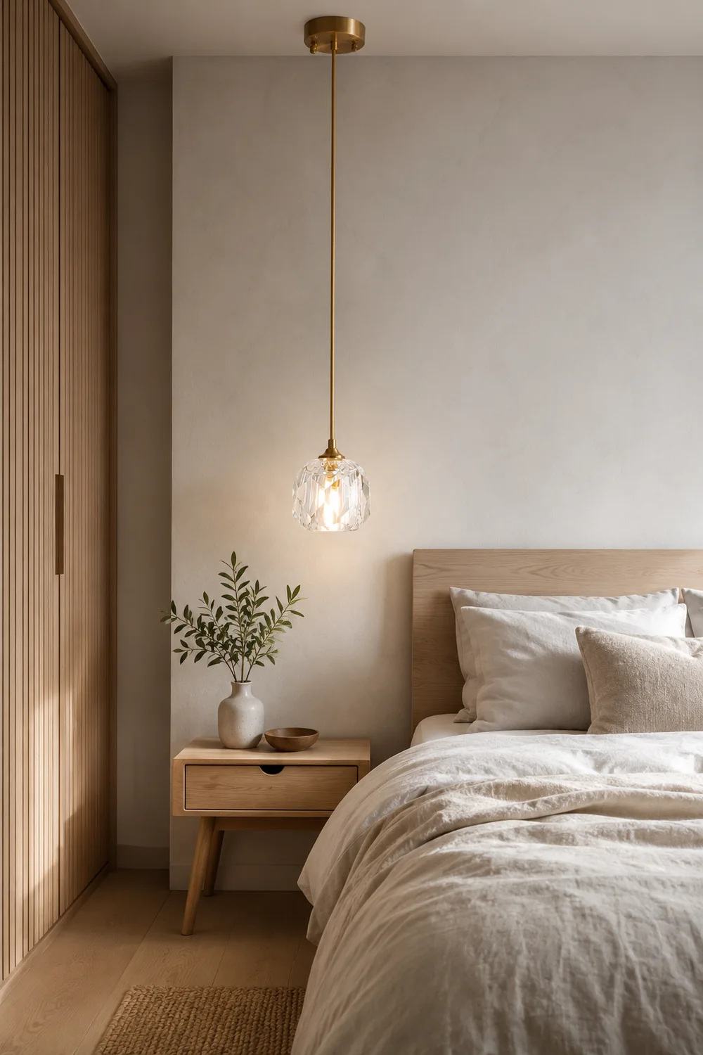 Kirsten Diamond Facet Golden Pendant Light, Metal/Acrylic - Lumpaz