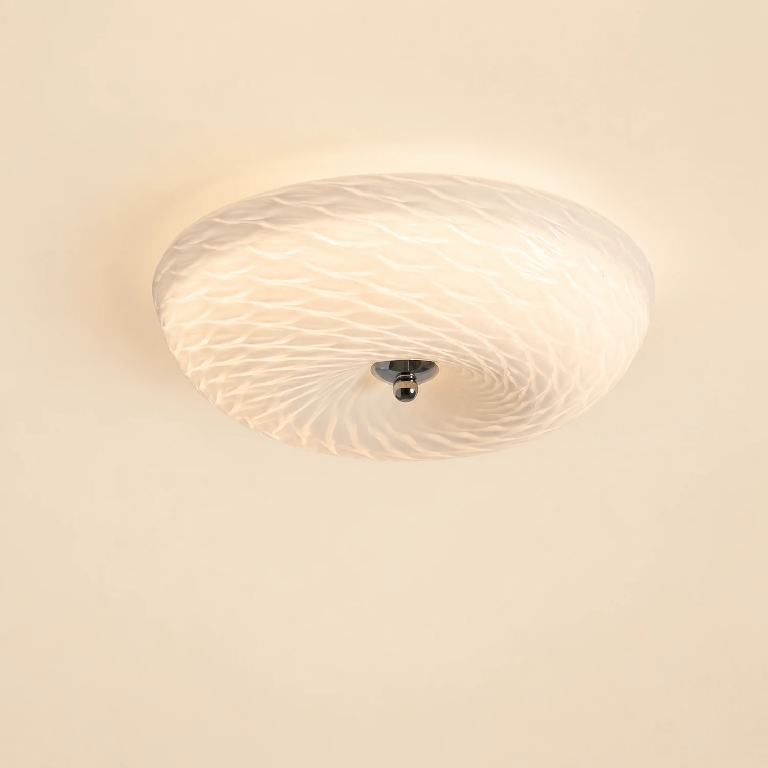 Hailie Design Circle LED Ceiling Light Metal/Glass White Bedroom/Living Room - Lumpaz