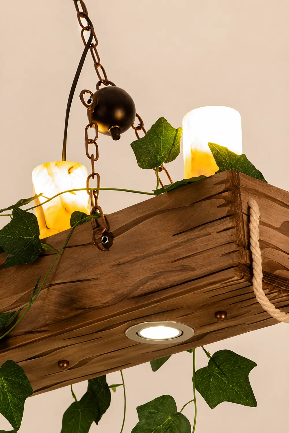 Austin Rustic Linear Wood Pendant Light Dining Room - Lumpaz