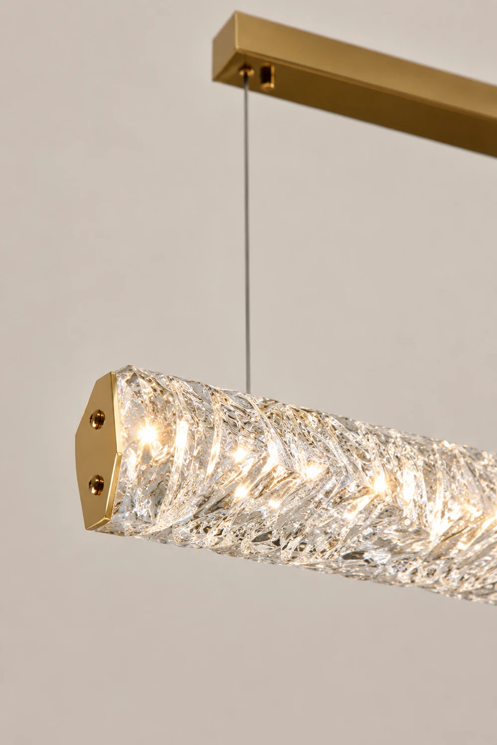 Kristy Crystal Sliver and Gold Pendant Light, Stainless Steel - Lumpaz
