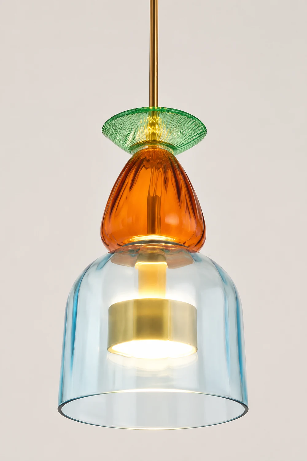 Hailie Modern Cup Glass Pendant Light, Colorful Bedroom, Living Room - Lumpaz