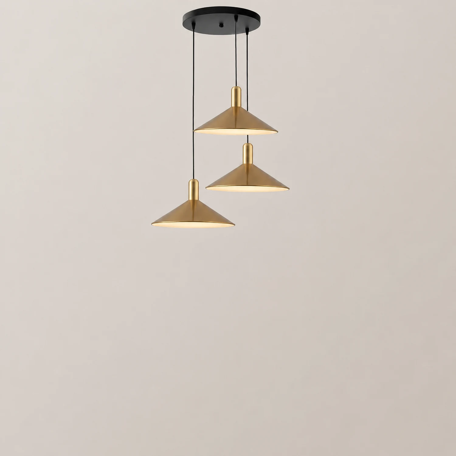 Carins Vintage Pendant Light,  Black & White & Gold - Lumpaz