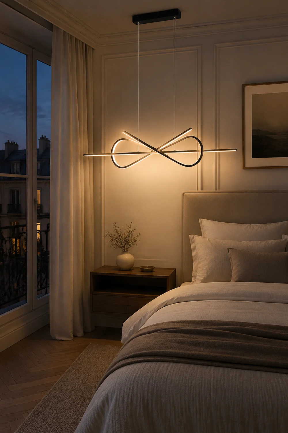 Bouvet Modern Minimalist Nordic Bow-tie Metal Pendant Light, White/Black - Lumpaz