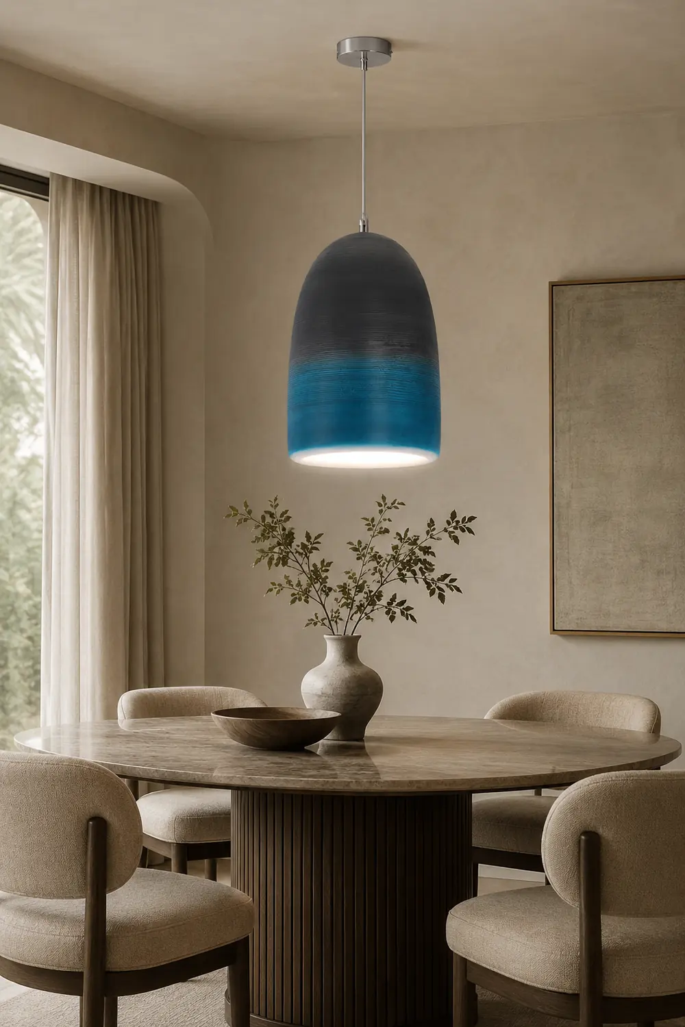 Zaid Rock Art Deco Pendant Light, 3 Color - Lumpaz