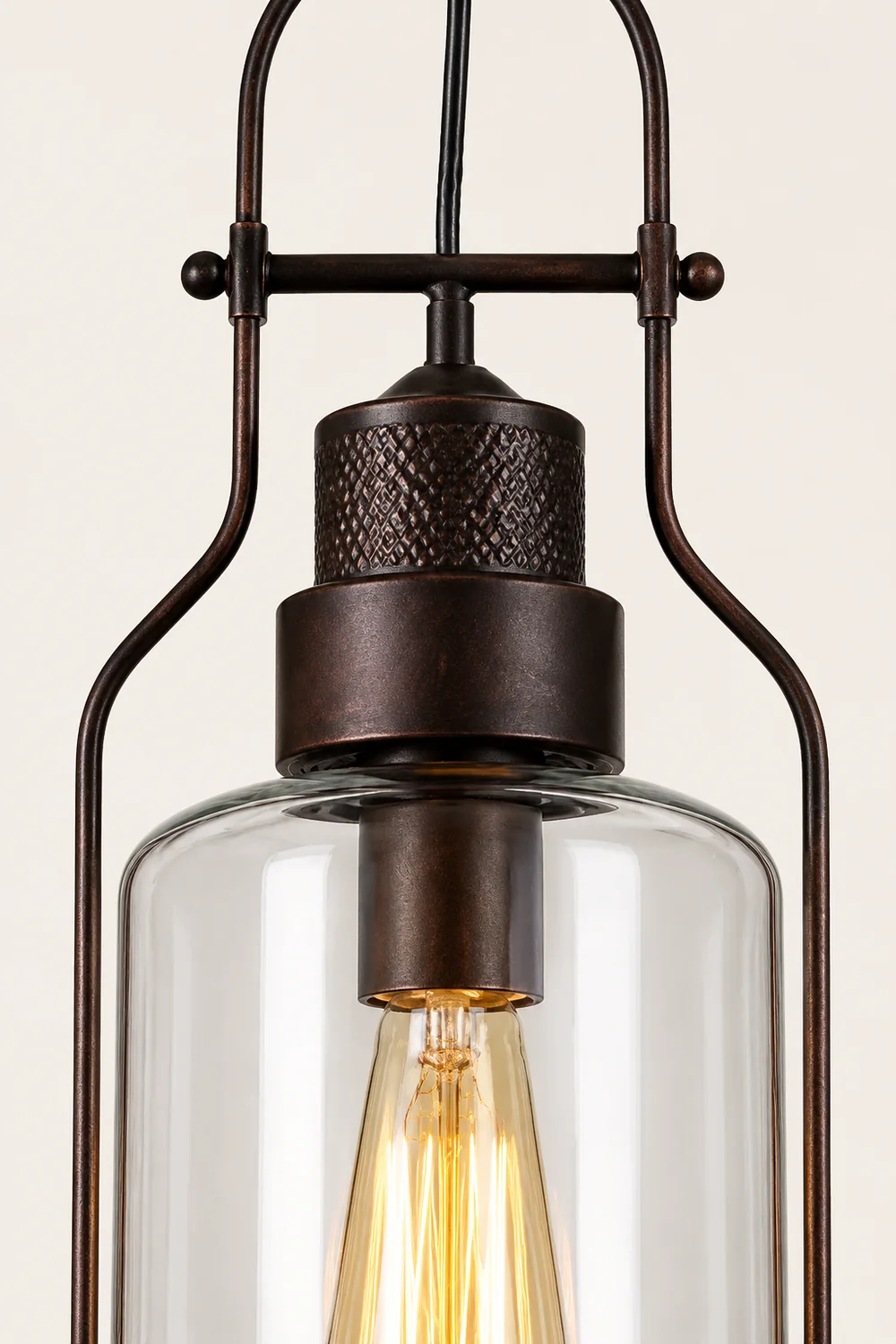 Austin Vintage Industrial Pendant Light, Black/Rust - Lumpaz