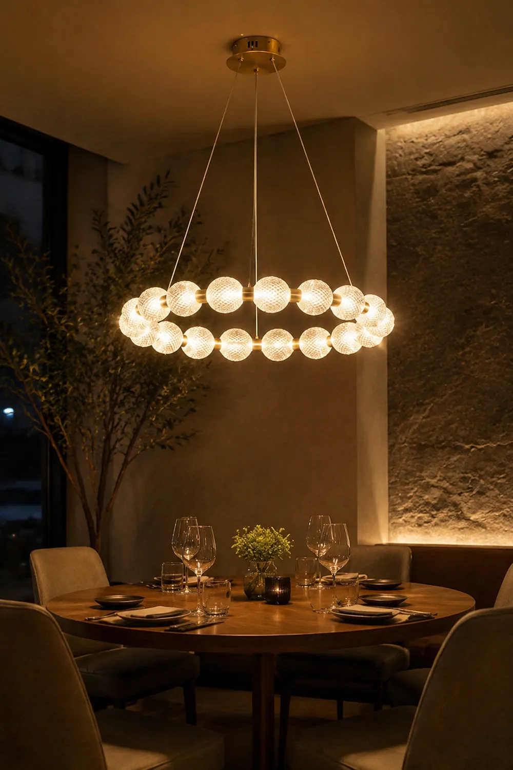 Marilyn Design Ring Metal Pendant Light, Gold, Aluminium/Acrylic - Lumpaz