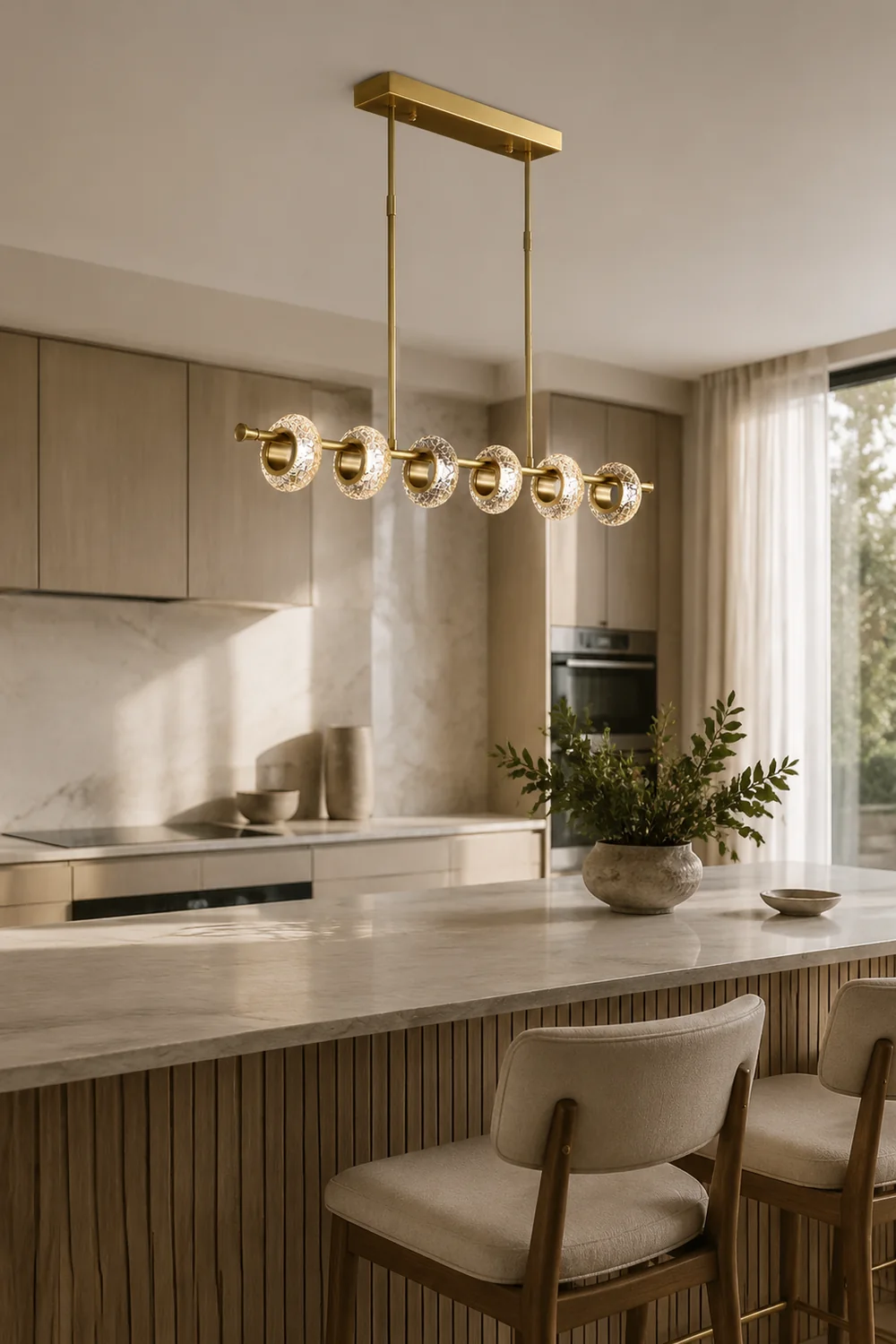 Marilyn Modern Luxury metal/Glass Pendant Light, Gold - Lumpaz
