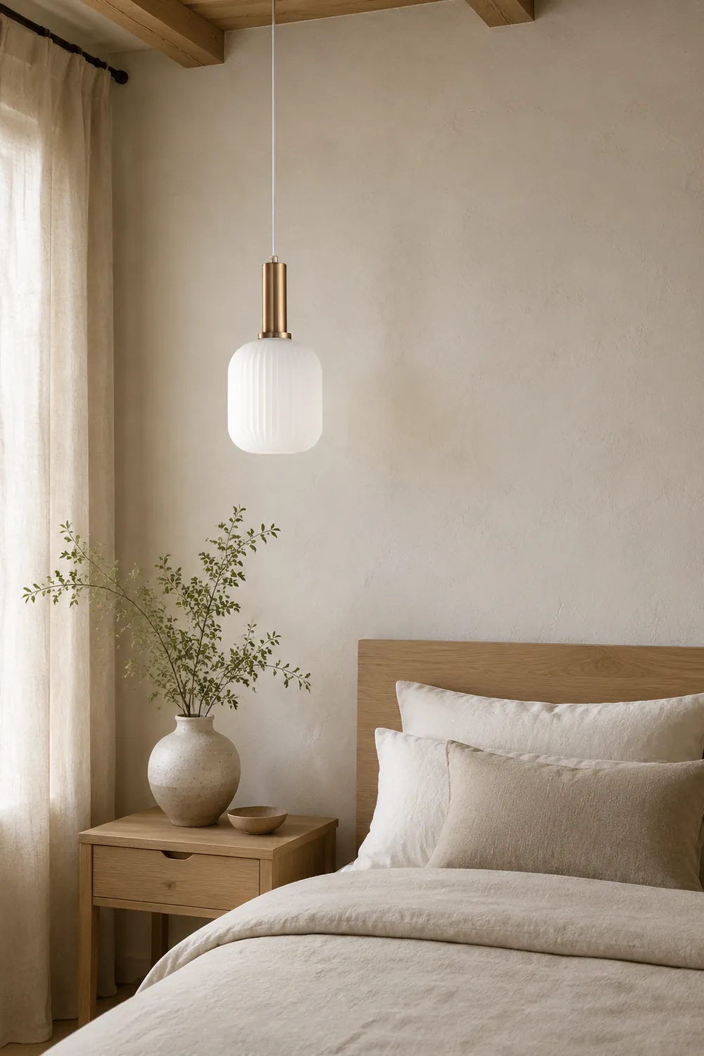 Hailie Morden Bubble Glass Pendant Light, White, Bedroom - Lumpaz