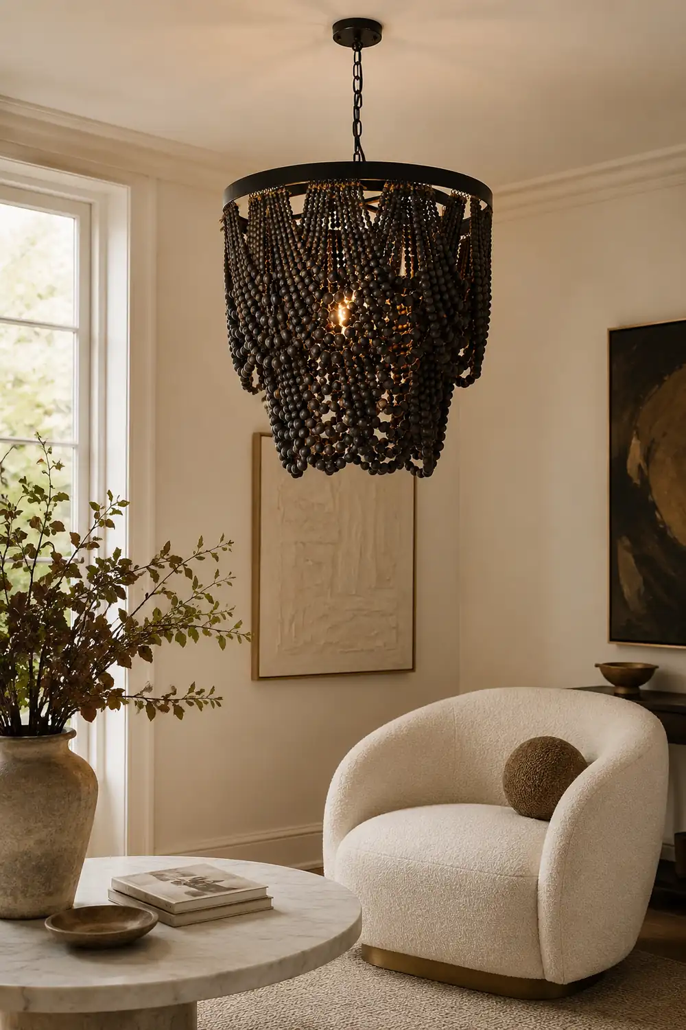 Alessio LED Pendant Lights Black/Rust/White Wood/Metal Living Room/Badroom - Lumpaz