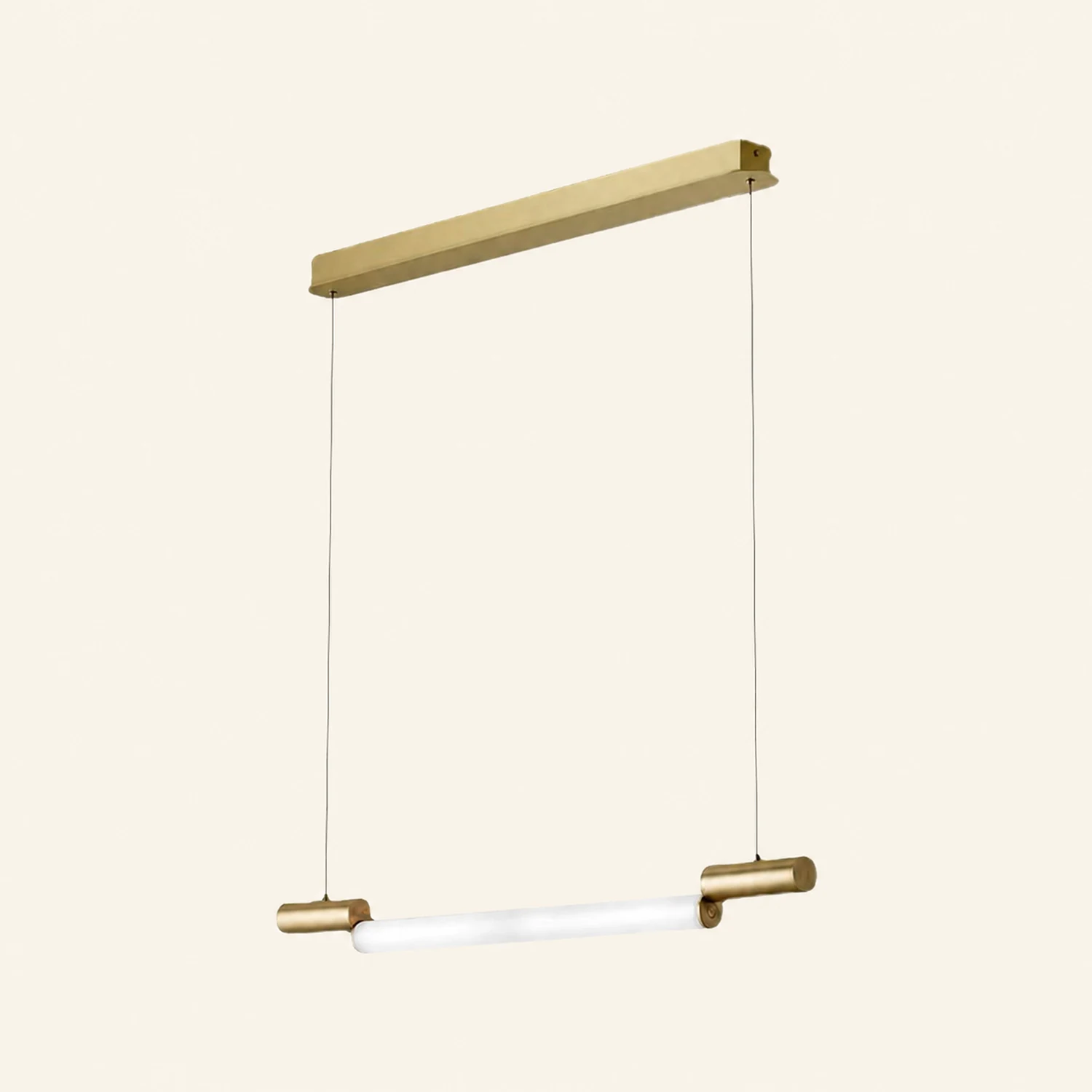 Edge Minimalist Linear Aluminium/PVC Pendant Light, Gold - Lumpaz