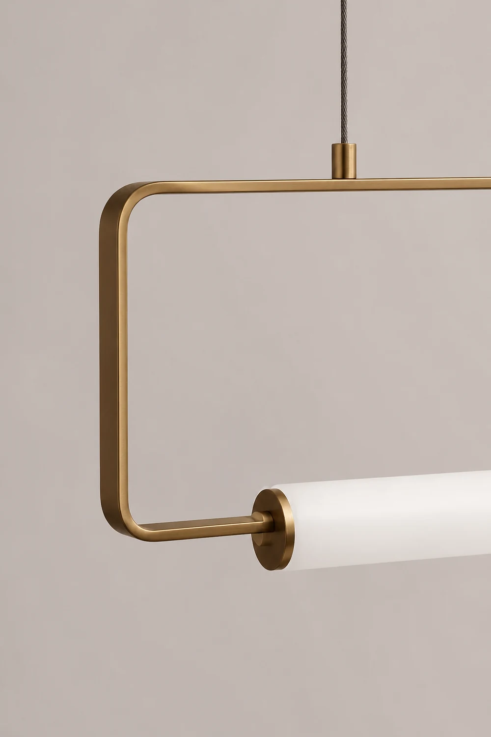 Edge Modern Minimalist rectangular Metal/Acrylic Pendant Light, Gold/Black - Lumpaz