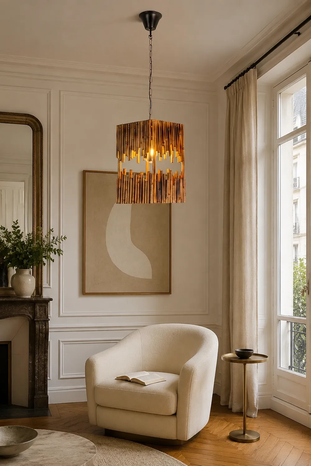 Austin Retro Rectangular Metal/Wood Pendant Light - Lumpaz