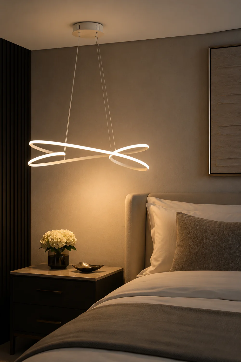 Modern Minimalist Metal Pendant Light, White/Black - Lumpaz